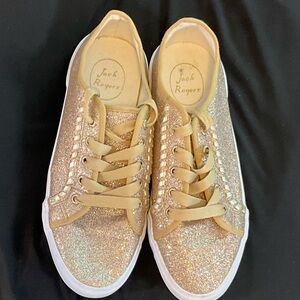 Jack Rogers Carter Sparkling Gold Women's Sneakers Size 8.5